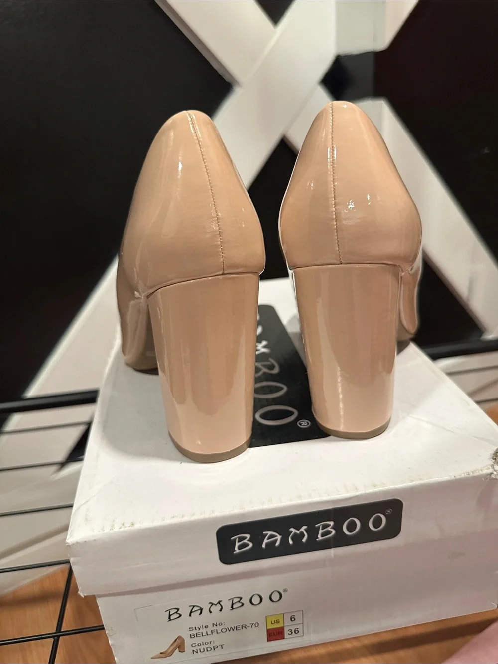 BAMBOO Blush Patent Pointed-Toe Pumps